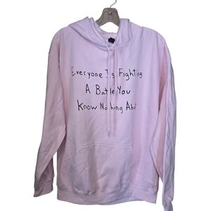 Alex and Andy mental health awareness pink hooded sweatshirt NWOT